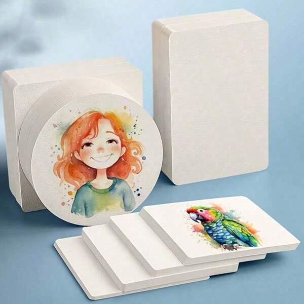 Leeres Aquarellpapier, verdichtet 300g/m² für professionelle Acryl- und Aquarellfarben, Bastelarbeiten, Ölmalereien, Postkarten, Schüler-Kunstbedarf
