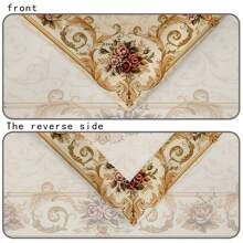Juego de 1 pieza/5 piezas/7 piezas de mantel y funda para silla, (el de 5 piezas incluye 4 fundas para silla y 1 mantel), (el de 7 piezas incluye 6 fundas para silla y 1 mantel), Serie de patrones de rosa bohemia elegante, ambiente festivo para reuniones familiares, mantel rectangular adecuado para mesas cuadradas, fundas elásticas para sillas para comedor en interiores del hogar