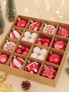 42pcs/Set Christmas Ball Ornaments Decoration Pendant Party Supplies Gift Box Set
