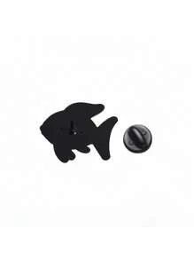 1pc Cute Fish Shaped Alloy Brooch, Clothing Bag Hat Pin, Friend Gift, Suitable For Men And Women Daily Wear