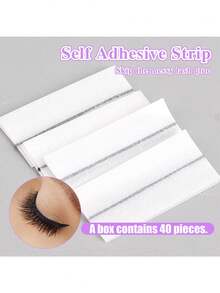 40/10条透明自粘睫毛胶条，防水防汗，可重复使用睫毛延长配件 - 彩色 - 查看 5