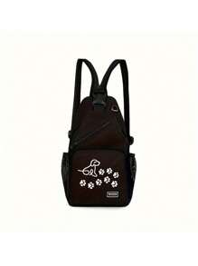 Mochila tiracolo com vários bolsos e estampa fofa de patas de cachorro, bolsa transversal casual de nylon, mochila de viagem e caminhada com alça com zíper, mini bolso no peito, bolsa de peito multifuncional, bolsa de ombro casual simples e de grande capacidade, para homens e mulheres, adequada para uso diário, atividades ao ar livre, viagens, caminhadas, portátil, escolha ideal para presentear, presente para namoradas, presente perfeito para mães de cachorros