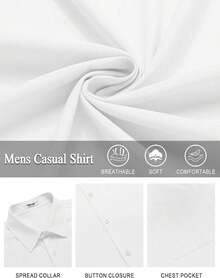 Mens Casual Linen Shirt Short Sleeve Button Down Shirt Summer Beach Shirts With Pockethalloween - xanh quân đội - Xem 2