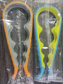 1pc 4-In-1 Multi-Function Bottle Opener And Can Opener - Portable, Non-Slip Handle, Convenient For Kitchen And Bar Use - Ideal Party Favor And Gift, Suitable For All, Elderly-Friendly, Kitchen Tool, Cooking Accessories, Household Kitchen Supplies, Thanksgiving Gift, Kitchen Gadget | Ergonomic Can Opener | Durable Plastic (Random Color Style)