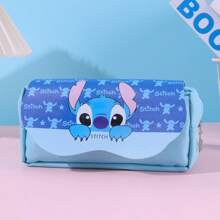 Disney Disney Cute Stitch Cartoon Pencil Bag, Stitch Pencil Bag Stationery Box, Pencil Case, Double Layer Pencil Bag Cloud Design, Practical And Stylish, Pencil Case > Back To School