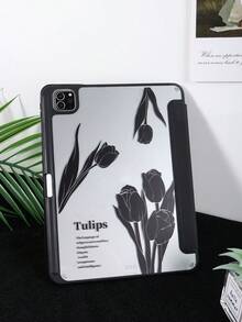 1 件透明亚克力三折支架带笔槽，彩色边框软边全覆盖亚克力后盖，睡眠/唤醒平板电脑保护套，兼容 iPad Mini6/Mini7/Air1/Air2/9.7/10.2/10.5/Air4/Air5/10.9/Pro11/10th/Air 11 英寸 (M2)-2024/Pro 11 英寸 (M4)-2024/iPad Air 11 英寸 (M3) 2025/iPad (A16) 11 英寸第 11 代 2025 苹果机型。不含手写笔，部分型号带镜框。