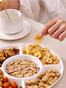 1pc Unstoppable Heart-Shaped Party Snack Service Tray, Appetizer Plate, Snack Bowl, Multi-Stage Snack Bowl Tray, Nut, Candy, Fruit Container, Reusable Plastic Snack Tray With 4 Compartments For Home And Restaurant - Multicolor - View 7