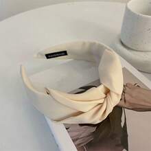 素色面料宽扭纹发带，百搭简约发饰，秋季发饰 - 彩色 - 查看 4
