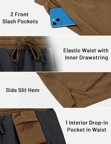 2 Pack Gym Shorts For Men Quick Dry Athletic Shorts With Brief Liner/Pockets For Running Workout Active, 3 Inch Inseam - Dark Grey/Brown - View 6