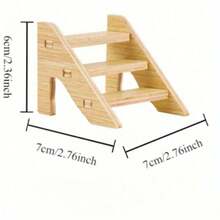 亚克力透明仓鼠浴室和沙箱 - 两用，大型宠物厕所碗，海滩主题设计，带木制平台，适用于金仓鼠 - 彩色 - 查看 8