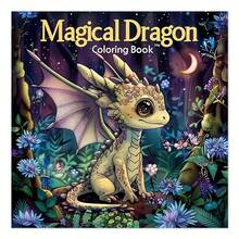 Libro para colorear de dragón mágico para adultos - Papel grueso innovador y mejorado, 22 hojas sueltas, libro de actividades de colorear relajante y divertido para mayores de 14 años, regalo ideal para cumpleaños y fiestas, libro para colorear, libro de colorear, suministros de arte libro para colorear para adultos, libros para colorear para adultos, libros de colorear, regreso a la escuela, suministros, libro, papel de 120g