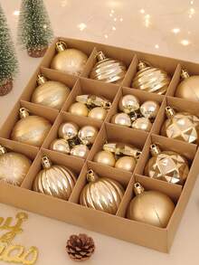 42pcs/Set Christmas Ball Ornaments Decoration Pendant Party Supplies Gift Box Set