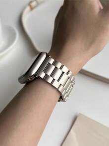 1 件纯色三珠钢带，香槟色，适合 38/40/41/42/44/45/49 毫米