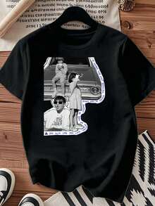 One piece shirts summer tops cotton  clothes women camisas de mujer lindas camiseta de algodón negro blanca 180gpatrón de estampado infantil retroestampado de alta calidad en algodóncuello redondocorte básico holgadohombres y mujerestranspirableversátillavable a máquinacómodatalla S ~ 3XLdiariacasualdeportesimprescindible para el veranocamiseta de algodón transpirable y holgadacómoda y versátil. - Negro - Ver 1