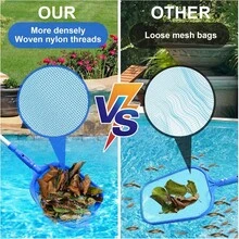 120cm/185cm poolnät, med 5 st poolfilter, finmaskigt poolnät med teleskopstång, finmaskigt poolrengöringsnät, dammnät för pool, damm, alger och Bestway-pool, barnpool, strandtillbehör, strandmadrass - Multifärgad - Visa 7