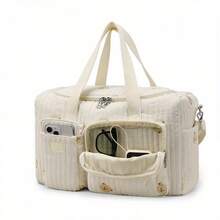 2025新款高品质波士顿风格韩版孕妇手提包大容量刺绣多功能孕妇旅行托特包单肩包 - 彩色 - 查看 7