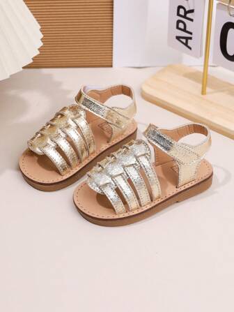 Kids Flat Sandals, New Girls Princess Casual Beach Shoes, Hollow-Out Elegant Breathable Princess Shoes, Soft Braided Outdoor Baby Girl Shoes, Comfortable Non-Slip