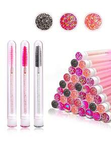 Waloshow Bộ cọ trang điểm mi giả kim cương 1-10-20-30-40-50 chiếc, cọ chuốt mascara nối mi với đầu cọ thay thế, cọ trang điểm kim cương sáng bóng chống bụi. - Nhiều màu - Xem 7