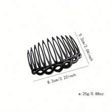 4pcs Black & Brown Braided Hair Claw Clips, Simple & Elegant For Updo Hairstyles, Suitable For Everyday Use And Casual Events, Combs, Haircomb, Combs For Hair, Side Comb, Hair Accessories, School Stuff,