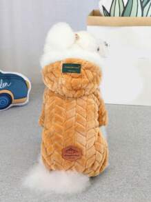 4-Leg Thick Fleece Jacket, British Style Pet Clothes, Warm Jumpsuit For Small Animals