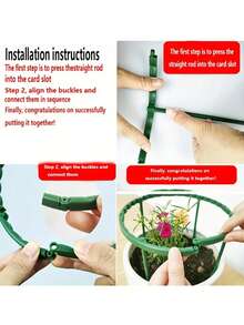 Semicircle Plant Support Frame ,Plastic Plant Support Stake Ring For Greenhouse Garden,- Floral Arranging, Indoor Greenhouse, Fixed Rod, Vine Climbing Bracket For Flower Plant,Plant Support Garden Flower Supports Stakes Durable Plastic Plant Support Pile For Stronger Flowers And Greenhouses Essential Greenhouse Accessories