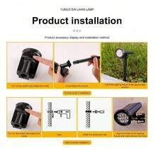 2/1 Pieces Outdoor Solar Spotlight Landscape Lights, Adjustable Auto On/Off Flag Lights, Outdoor IP43 Waterproof Lights Landscape LED Lights Lighting Ground Lights Lawn Lights For Decorative Lighting For Gardens, Swimming Pools, Trees, Ponds And Yards - Ánh sáng màu - Xem 7