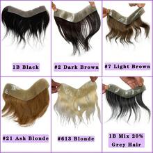 LFrontal Hairpiece For Women Human Hair Extensions Forehead Hairline PU Skin Toppers Hair Replacement Toupee 0.78x6.29 Inch 7 Light Brown Color 5001 - #7LightBrownColor - View 2