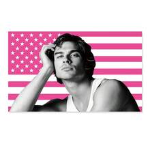 1件裝 粉白條紋背景星形圖案 Ian Somerhalder (Damon Salvatore) 海報橫幅，聚酯纖維，適用於大學宿舍、臥室、客廳、派對、居家房間裝飾，送給女性、好友、粉絲的完美生日禮物 - 彩色 - 查看 5