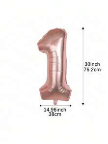 Mtrong Te 1 件 40 英寸和 30 英寸 0-9 玫瑰金数字铝箔氦气球生日派对装饰空气球 - 玫瑰金 - 查看 21