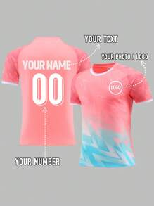 Custom Personalized Design Logo, Name And Number Women's Soccer Jersey, Quick-Drying Breathable, Moisture-Wicking, Professional Team Uniforms, Suitable For Sports Like Football, Badminton And Volleyball, Unisex For Couples, Spring/Summer