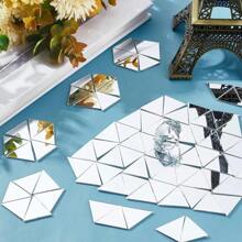 1 Set Of Drop Shape Mosaic Tiles, Acrylic Mosaic Mirror Tiles For DIY Crafts Living Room Decoration And Home Decor, Self Adhesive Silver Mirror Tiles Wall Decor Wall Stickers Wall Sticker Stickers
