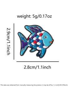 1pc Cute Fish Shaped Alloy Brooch, Clothing Bag Hat Pin, Friend Gift, Suitable For Men And Women Daily Wear
