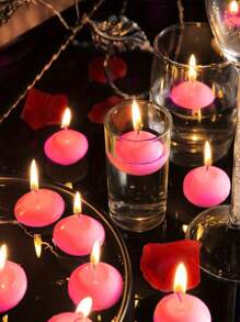 20pcs/10pcs/5pcs Oval Pink Water Floating Candles, Paraffin Wax Candles, Ideal For Home Decoration, Wedding, Aromatherapy Gifts, Romantic Atmosphere For Festival, Valentine Dinner, Water Floating Candles