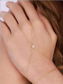 Pulseira de cristal dourado com flor, ajustável, estilo boêmio, com corrente, para mulheres, joia de noiva elegante e sofisticada, acessório versátil para o dia a dia, presente estilo praia