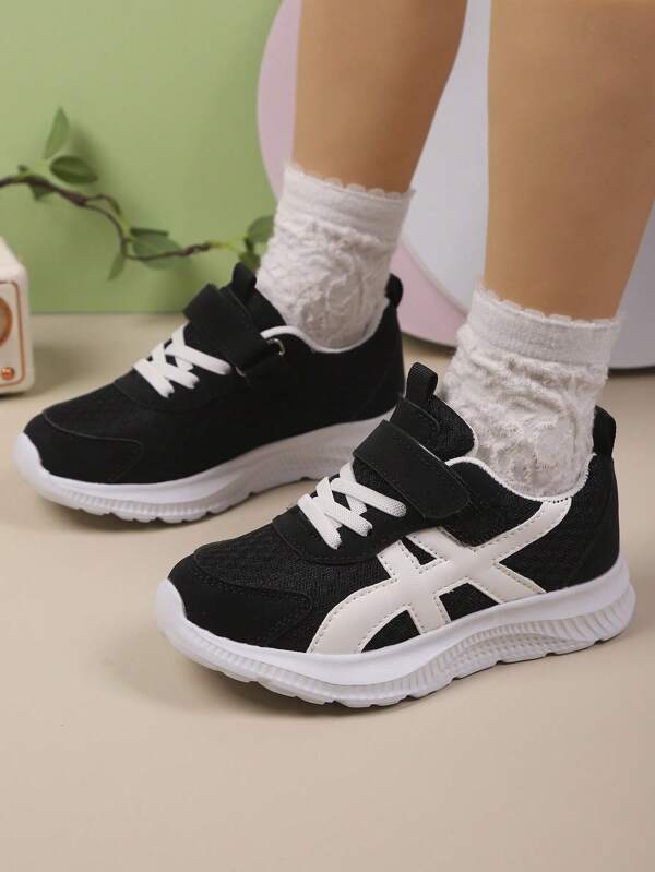 [Breathable Mesh] Kids Sports Shoes, Hook And Loop Design, Boys & Girls Lightweight Soft Bottom Non-Slip, Spring & Autumn Daily Wear Shoes For Elementary School Students