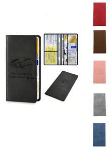 High-Quality Faux Leather Car Document Holder - Fashionable Unisex Storage Pouch - Storage For Insurance, Registration, And Manuals - Fits In Glove Box, Compact And Portable, Ideal Gift For Girlfriend, Sunny Travelers, Cool People, Perfect For Christmas, Valentine's Day, Stocking Stuffer, Personalized Gift, And Christmas Present - Multicolor - View 11