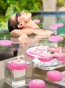 20pcs/10pcs/5pcs Oval Pink Water Floating Candles, Paraffin Wax Candles, Ideal For Home Decoration, Wedding, Aromatherapy Gifts, Romantic Atmosphere For Festival, Valentine Dinner, Water Floating Candles