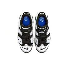 Nike Air More Uptempo Leather High-Top Cushioned Children Basketball Shoes, Black & White - Black and White - View 4