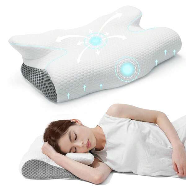 okwish Almohada ortopédica OKWISH para el cuello, almohada para dormir de lado, 61 x 38 cm, almohada de espuma viscoelástica