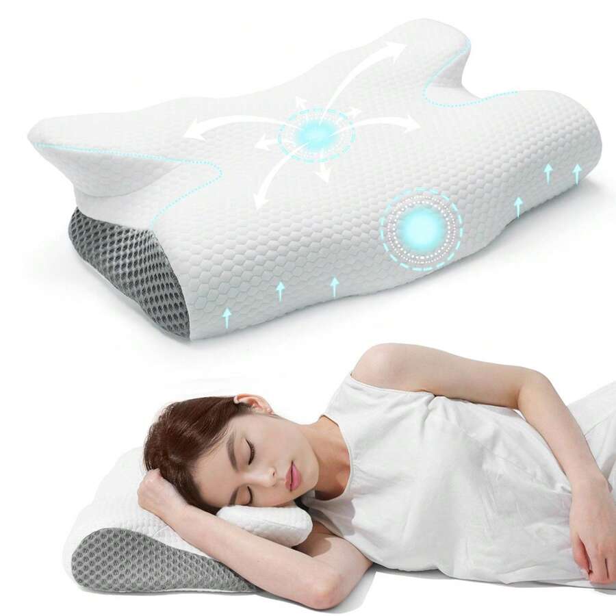 OKWISH Orthopedic Pillow Neck Support Pillow Side Sleeper Pillow 61x38cm Memory Foam Pillow - 灰色 - 查看 1
