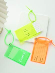 1pc Personalized Name Colorful Luggage Tag For Suitcases Customized Monogram Name PVC Luggage Tags With Name Card Custom Unique Tag Travel Bag Backpack Tags Gift TagsTravel Accessories Handmade Chic Travel Gift Birthday Bridesmaid Gifts For Friends - Multicolor - View 5