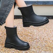 Rain Boots & Rain Boot Covers - Plush and Warm Style #Removable [white] #Small - View 8