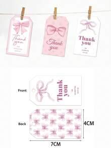 50 Stücke rosa Schleife Dankeschön Geschenk Anhänger, Geschenk Anhänger mit Juteband zum Feiern mit uns, Hochzeit, Geburtstag, Babyparty Geschenk Deko Anhänger, zum Feiern von Geburtstag, Jahrestag, Babytaufe, Hochzeit, Bridal-Shower, Abschluss, Erntedankfest, Weihnachten, usw.