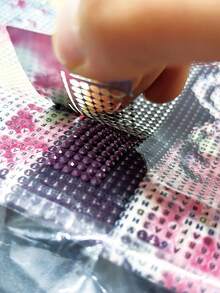 1 pieza Regla para pintura de diamantes, Regla de cuadrícula de diamantes de acero inoxidable 5D con 216 agujeros, 1 pieza Herramienta de fijación para pintura de diamantes, Adecuado para manualidades de pintura de diamantes DIY (1 Set) - Plateado - Ver 2