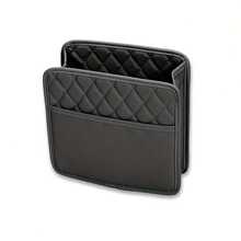 1 pieza Organizador para respaldo de asiento de coche, bolsa de almacenamiento multifuncional de cuero PU premium, elegante decoración interior colgante para el coche, cubo de basura para coche de gran capacidad, accesorios universales para mujeres, perfecto para artículos esenciales de viaje, regreso a la escuela y almacenamiento en dormitorio, diseño acolchado en negro elegante para una organización sin esfuerzo, ideal para viajes por carretera en vacaciones, reuniones de Acción de Gracias, viajes navideños y aventuras de Año Nuevo, mejora la estética de tu coche mientras lo mantienes ordenado y funcional, regalo perfecto para el Día de San Valentín y ocasiones especiales, eleva tu experiencia de conducción con esta versátil solución de almacenamiento.