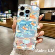 Funda transparente con ranura para tarjetas. Compatible con phone 16, 15, 14, 13, 12 y 11. Permite insertar tarjetas y fotos. Diseño elegante y sencillo. - Colores mixtos 1 - Ver 1