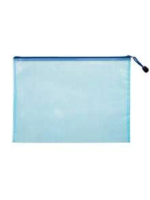 1 A3 Document Bag - Plastic Mesh Zipper File Folder, A3 Plastic Document Storage Bag With Zipper, Suitable For Office And School Use,School Supplies,Back To School - Multicolor - View 4