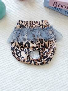 1件装宠物用品狗/猫花卉叶印花生理裤，薄款透气月经裤，适合小型犬