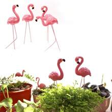 [Pink Flamingo Yard Decor] 4pcs Pink Flamingo Yard Decorations - Miniature 3D Landscape Models Suitable For Garden, Lawn, Patio, Pond And Outdoor Decor