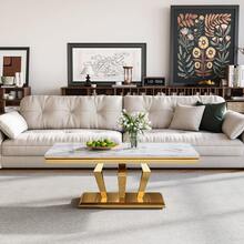 Diamond Faux Marble Coffee Table Set - 2 Side Tables With Diamond-Shape Stainless Steel Base, Mirrored Finish For Or Living Room